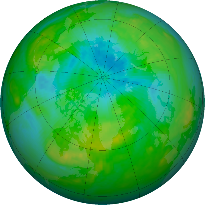 Arctic ozone map for 08 August 1983